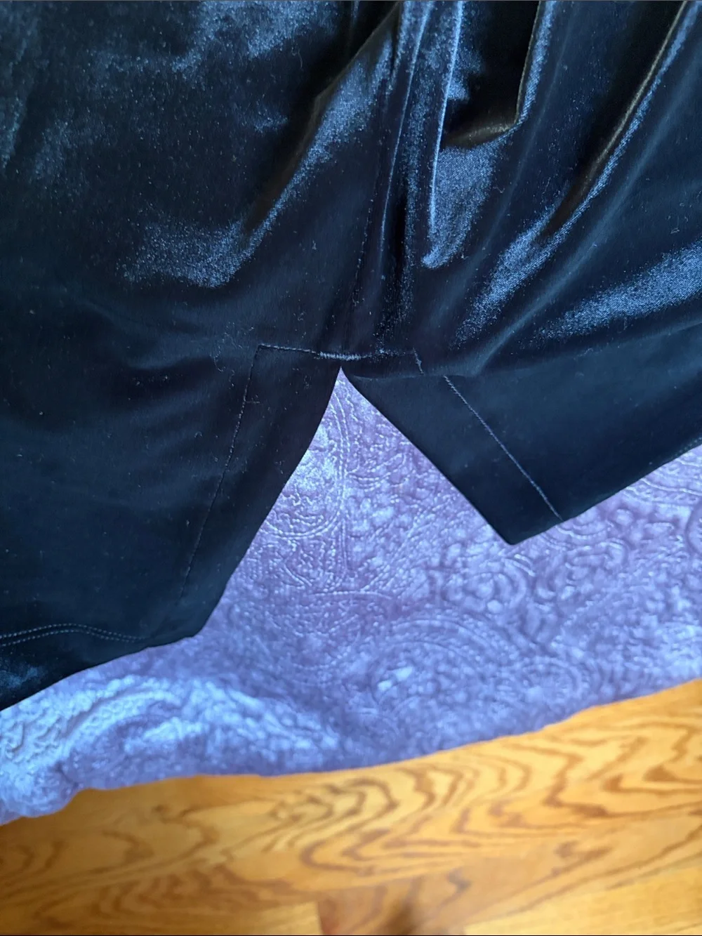 Chico's Black Velvet Midi Skirt